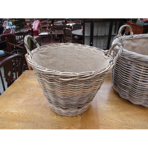 2300 - A wicker twin handled log basket