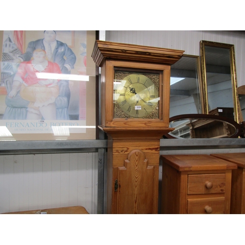 2275 - A pine cased grandfather clock with square brass dial John Richardson Bubwith     (R) £30