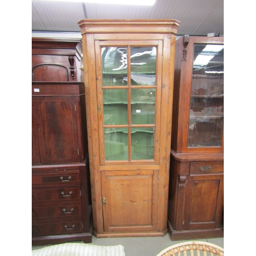 2330 - A 19th Century pine glazed top, full height corner cupboard   (R) £150