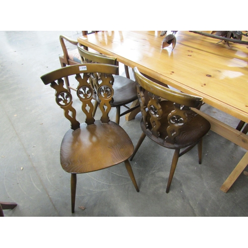 2169 - Three dark Ercol chairs   (R) £20