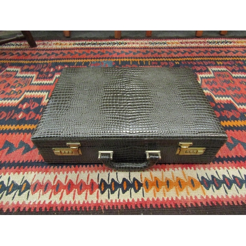 1008 - A John Bennett, London, faux crocodile skin attache case   (R)  £30