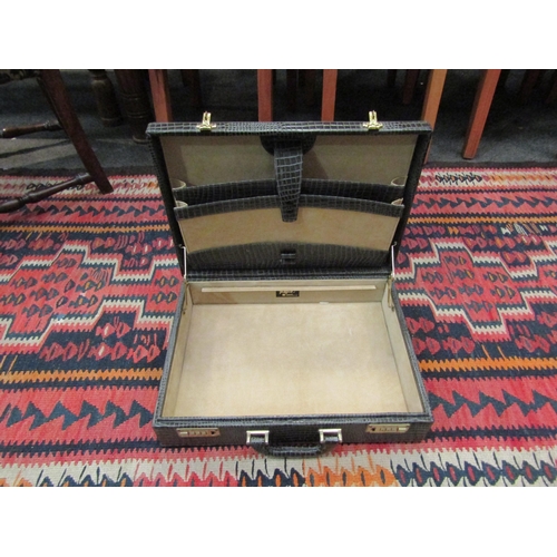 1008 - A John Bennett, London, faux crocodile skin attache case   (R)  £30