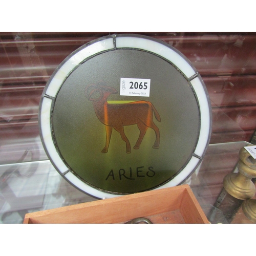 2065 - A Tiffany lead glazed panel Aries   (C)