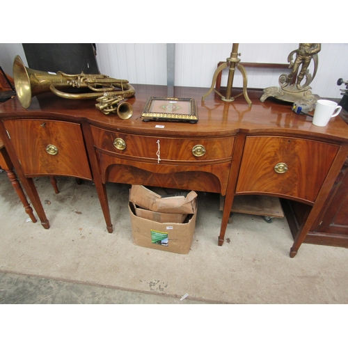 2087 - An Georgian style mahogany sideboard on tapering legs   (R) £30