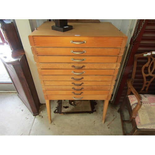 2094 - A 1960/70's bank of 10 drawers on stand   (R) £200