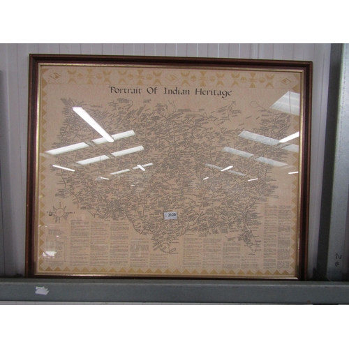 2120 - A North American Heritage map, framed