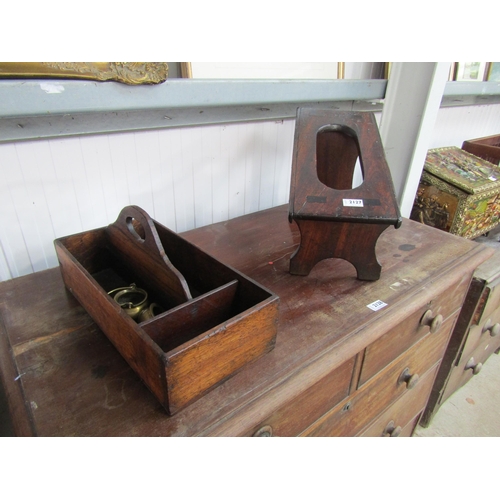 2127 - A 19th Century mahogany boot jack and cutlery tray