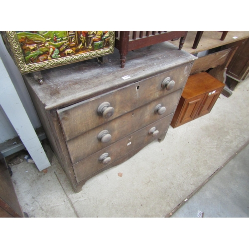 2129 - A 19th Century mahogany chest of three drawers