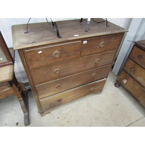 2137 - An Edwardian oak two over three chest of drawers