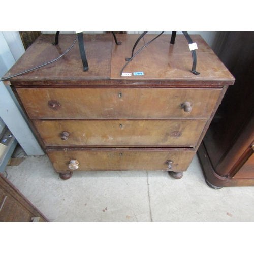 2142 - A 19th Century chest of three drawers for restoration