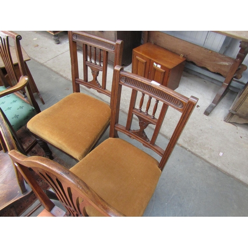 2159 - A pair of Edwardian oak side chairs   (E) £5-10