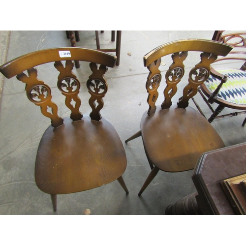 2169 - Three dark Ercol chairs   (R) £20