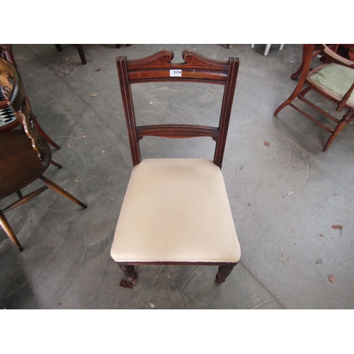 2174 - Four Edwardian mahogany dining chairs   (E) £10-20