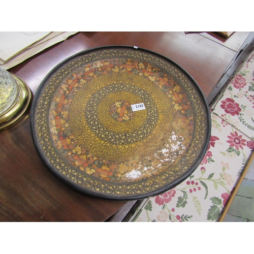 2183 - A Victorian hand painted papier mache Kashmiri Tray   (R) £10