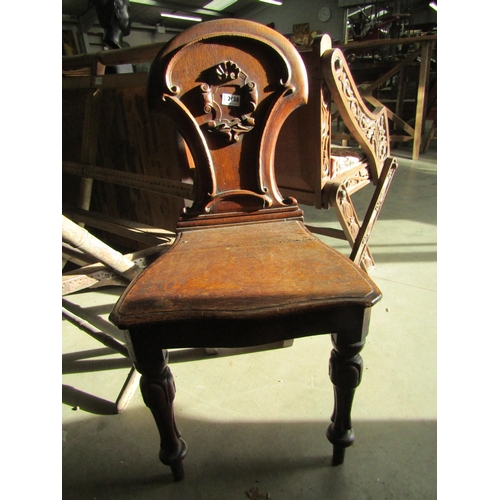 2188 - A Victorian carved oak hall chair   (E) £10-20