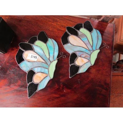 2195 - A pair of Tiffany lead glazed butterflies     (R) £0