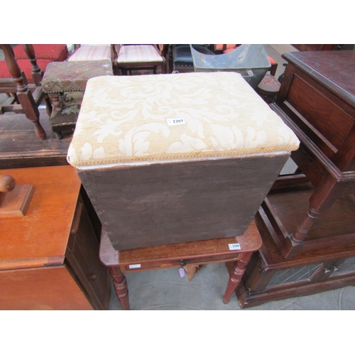 2207 - A 19th Century pine ottoman box with gold upholstered top      (E) £10-20