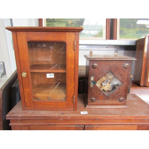 2213 - Two oak smoking cabinets