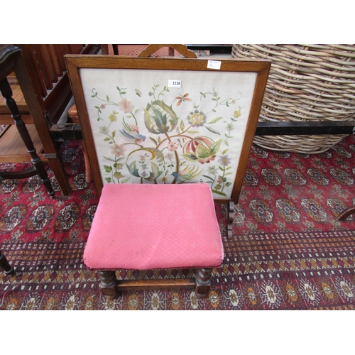 2228 - A fire screen and a stool