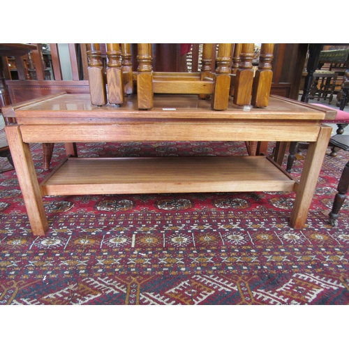 2232 - A teak two tier coffee table