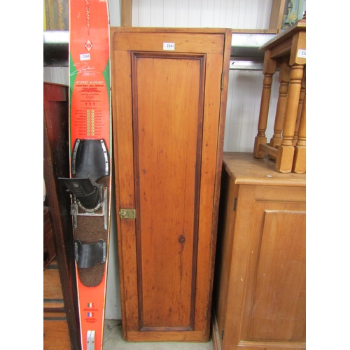 2261 - A Victorian pine single door cupboard with painted and sectioned interior