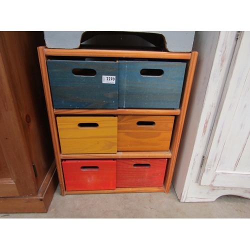 2270 - A double sided chest of six painted drawers