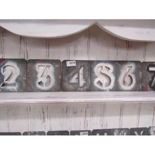 2274 - Eight zinc stencil numbers     (R) £10