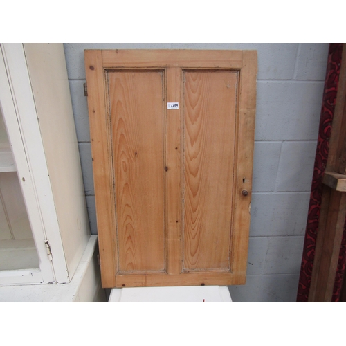 2284 - A Victorian waxed pine single cupboard door  60 x 90cm