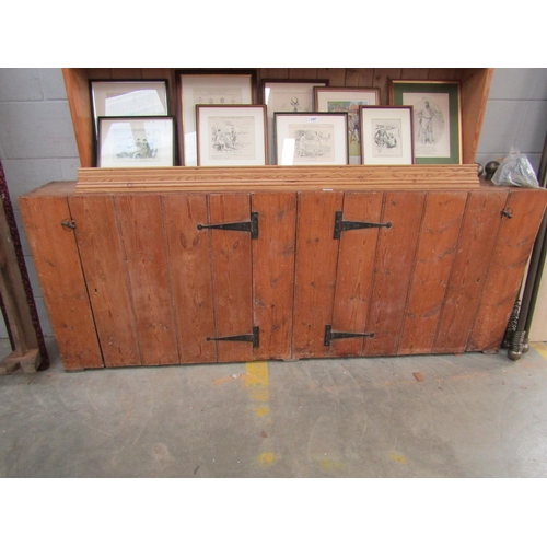 2286 - A Victorian pine plank two door low cupboard