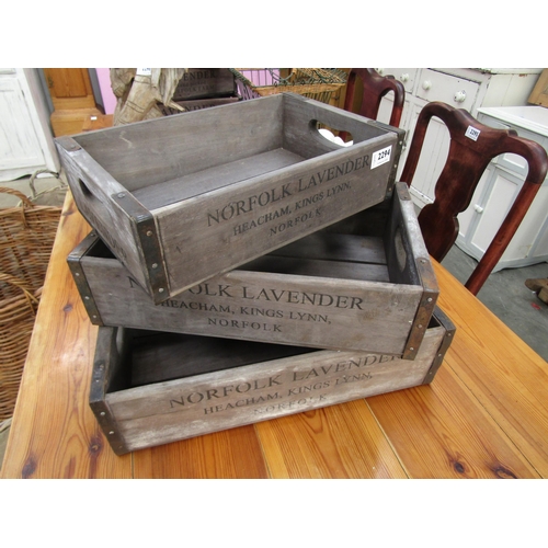 2294 - A set of three fitting wooden lavender crates