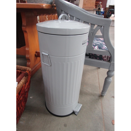 2310 - Two Charles Bentley grey painted metal pedal bins