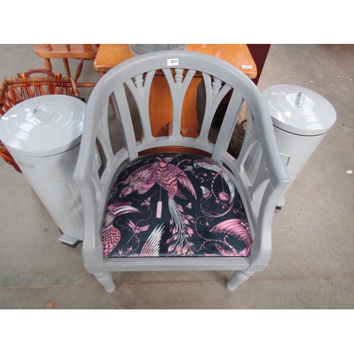 2311 - A painted Victorian tub chair with a upholstered seat   (E) £20-30