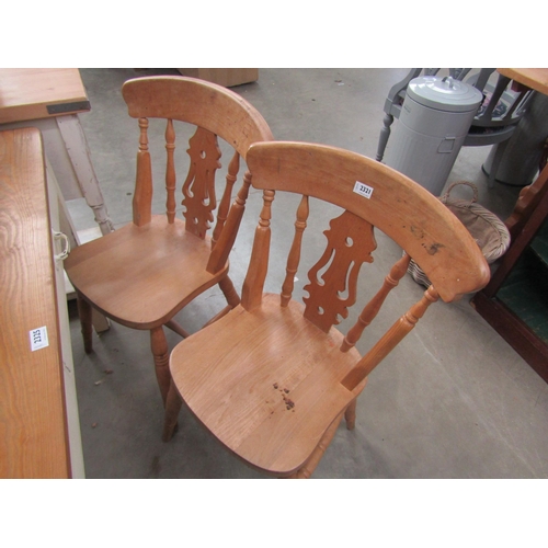 2321 - A pair of modern beech fiddle back kitchen chairs