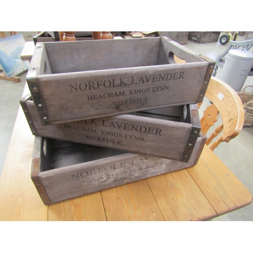 2322A - A set of three fitting wooden lavender crates