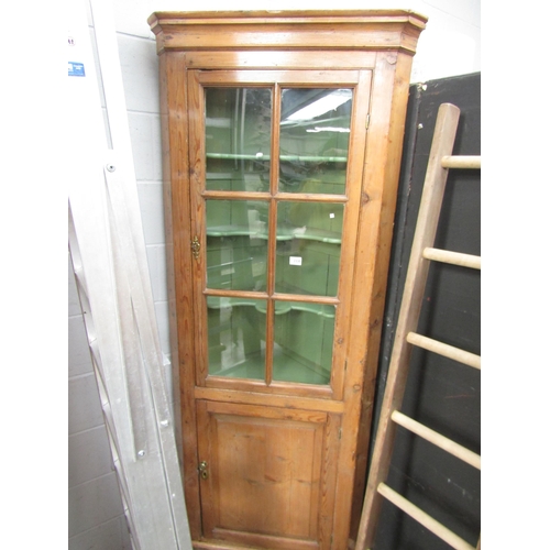 2330 - A 19th Century pine glazed top, full height corner cupboard   (R) £150