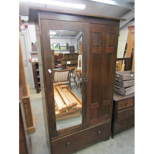 2364 - An Arts and Crafts dressing chest with mirror back, two over two drawers, together with matching war... 