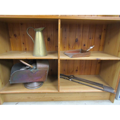 2376 - Coal scuttle, fire tools, brass ware including eastern   (E)  £10-20