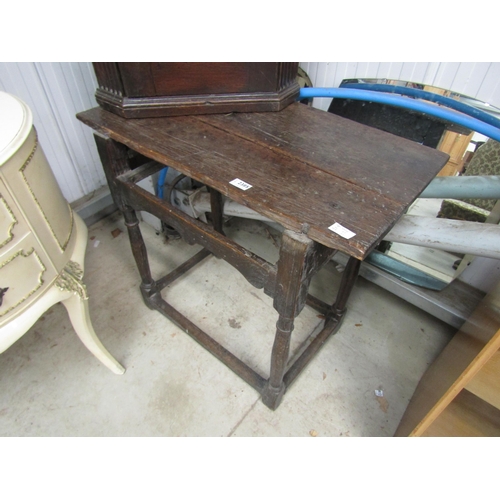 2385 - A 17th Century oak side table missing drawer top damaged