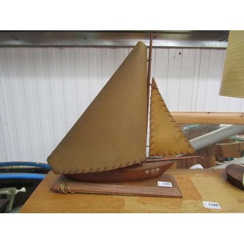 2387 - A 1970's boat lamp and teak lamp