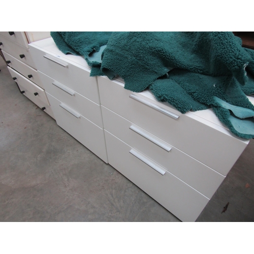 2404 - A pair of modern Italian Jesse white three drawer bedsides   (R)  £60