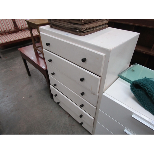 2405 - A utility chest of six drawers painted white