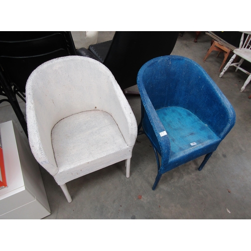 2411 - Two Lloyd Loom style tub chairs   (E)  £10-20