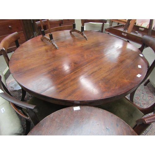 2416 - A Regency rosewood circular dining table with tapering square column to quaterform base    (R)  £150