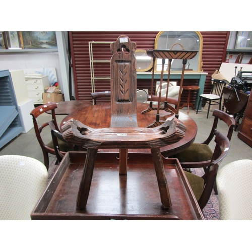 2419 - A rustic swiss pine spinners chair, three legged   (E)  £20-30