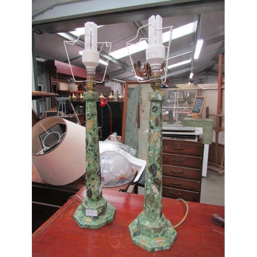 2424 - A pair of marble effect table lamps