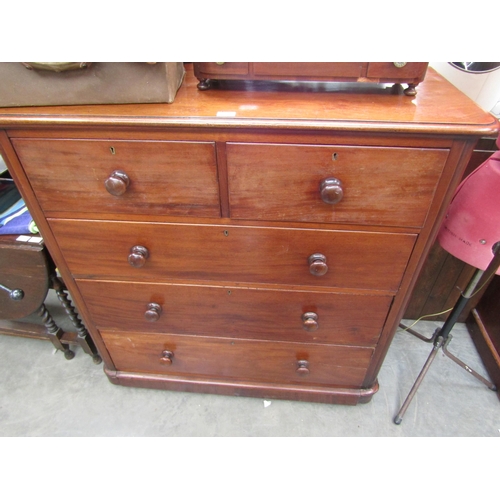 2427 - A Victorian mahogany two over three chest of drawers