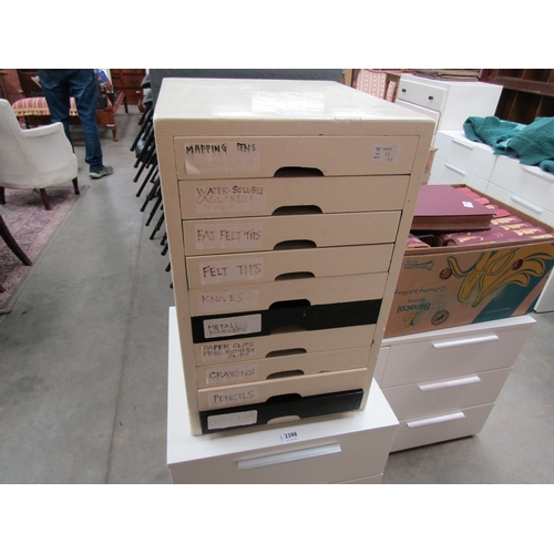 2437 - A white painted multi drawer unit