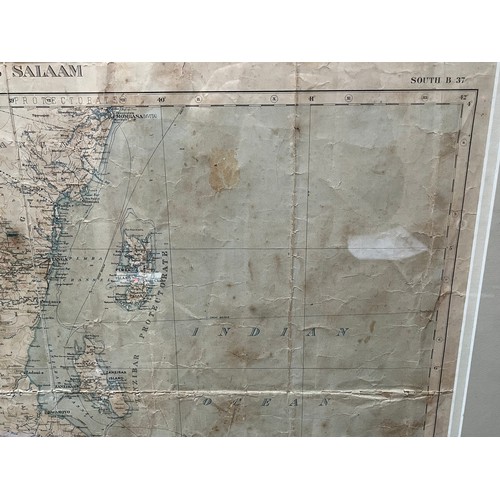 9350 - A WWI War Office map dated 1916 depicting Dar Es Salaam South B 37 area of Africa, 1:1,000,000 scale... 