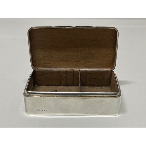 9417 - A James Dixon & Sons silver cigarette box with inscribed top 