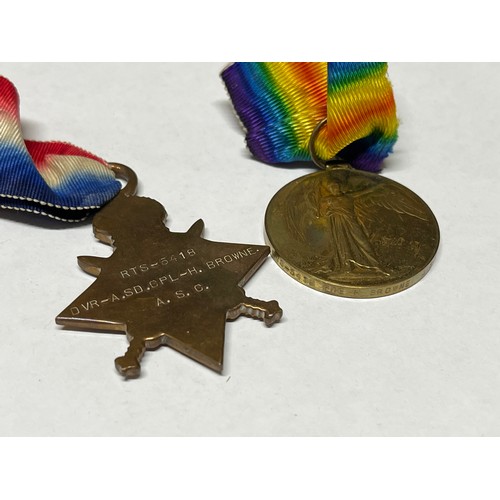 9478 - A WWI and later medal group of six consisting of WWI 1915 trio (the star named to RTS-5418 DVR-A.SD.... 